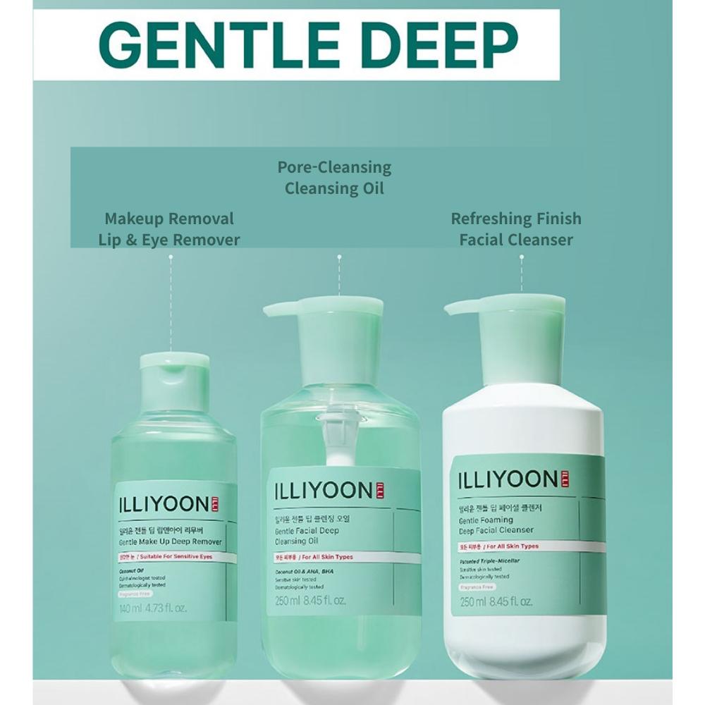ILLIYOON Мягкое средство для глубокого удаления макияжа с губ и глаз 140 мл / Мягкое водостойкое средство для снятия макияжа для чувствительной кожи