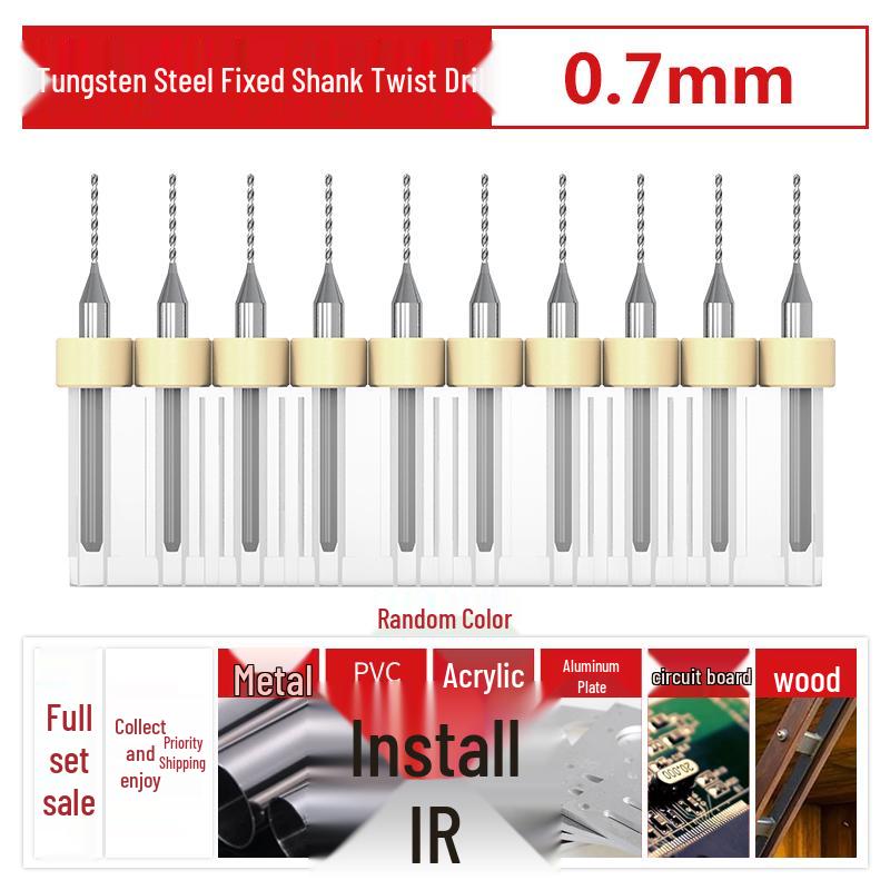 PCB Tungsten Steel Micro Twist Drill Set, 0.2-3.0mm, Fixed Shank