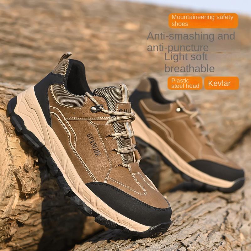 Labor Insurance Shoes Men's Smash-proof and Stab-proof Steel Baotou Wear-resistant, Deodorant and Breathable Four-season Mountaineering Shoes