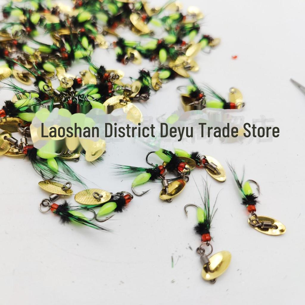 Colorful Wing Fly Hook with Melon Seeds Sequins Luminous Lure