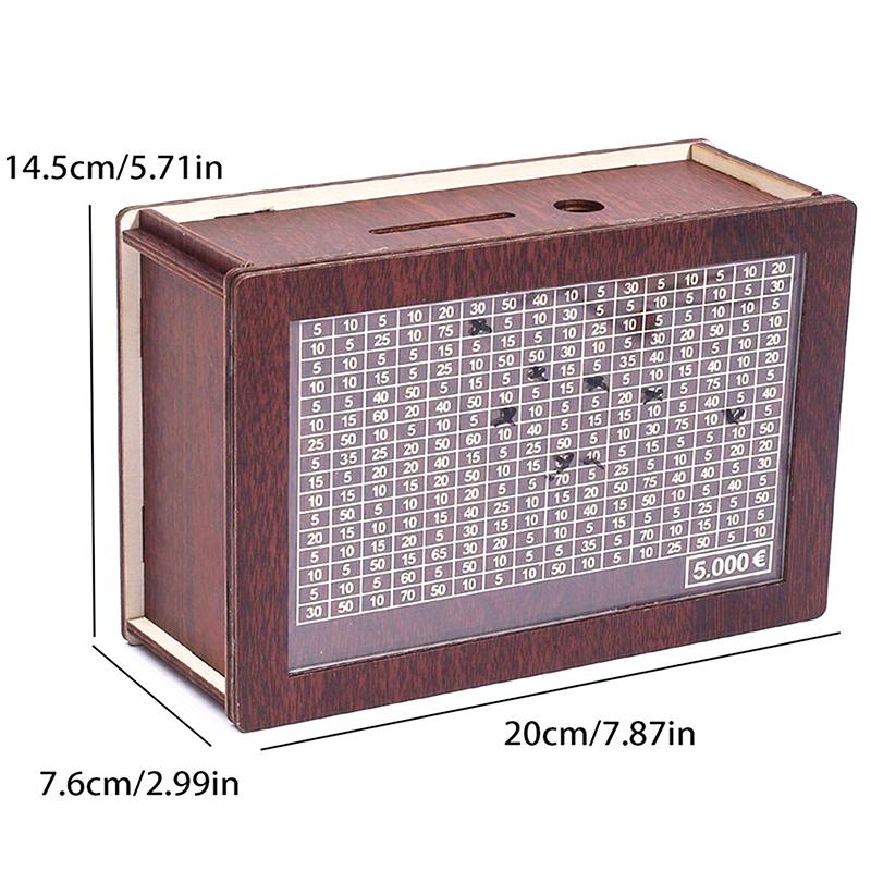 Декоративная копилка из натурального дерева со счетчиком, копилка ручной работы для творческих детей, цель по экономии денег 10000 евро
