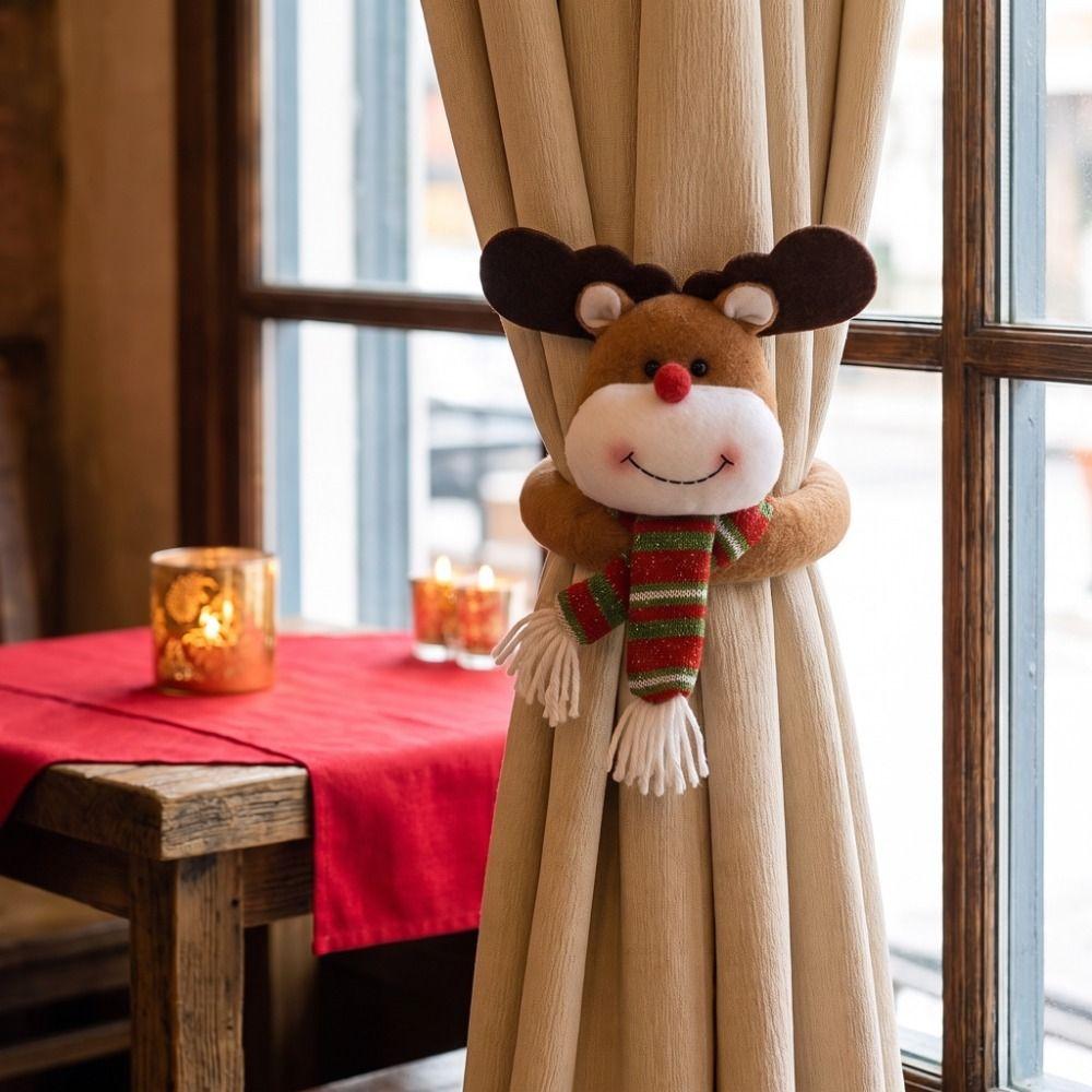 Santa Claus Curtain Clips Deer Curtain Holdbacks Christmas Curtain Tiebacks Home Decoration