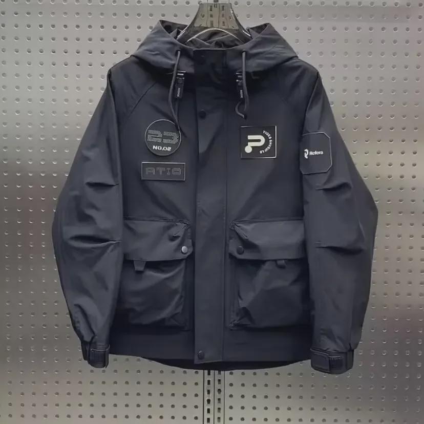 Мужская рабочая куртка с капюшоном осень/зима 2025 г.: Модный, универсальный, высококачественный повседневный бренд.