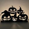 Pumpkin Lamp Skeleton Candlestick Stand Halloween Iron Candlestick