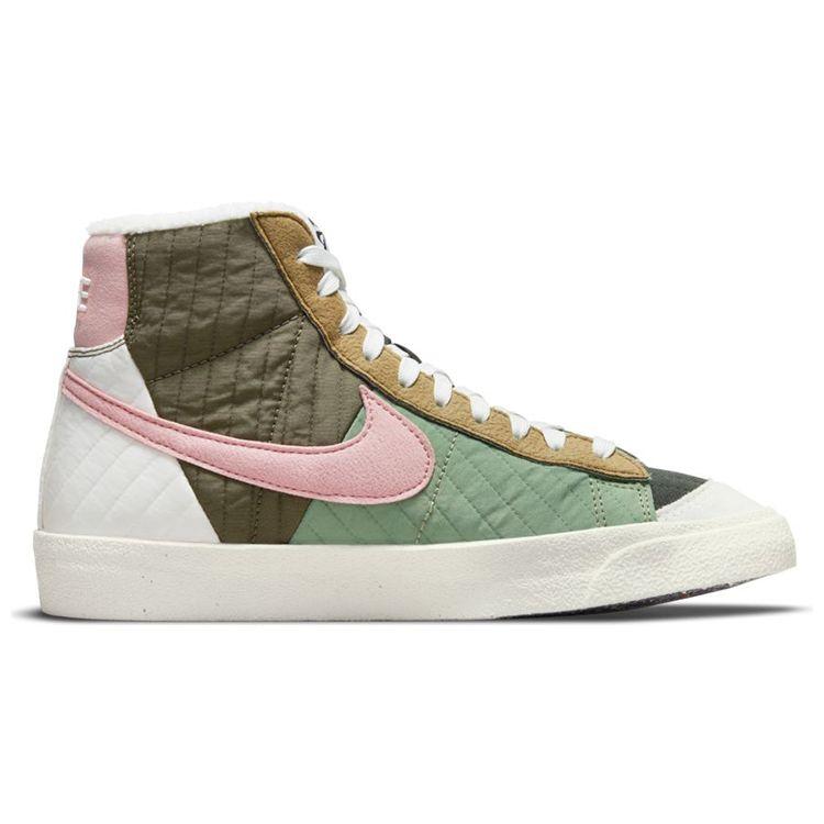 Nike Blazer Mid 77 LX Next Nature Toasty - Масляно-зеленые женские кроссовки Sail DO7445-311