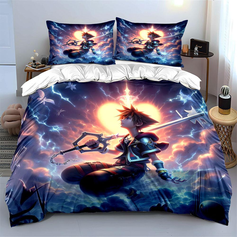 Character with glowing keyblade. Bedding sets Duvet cover sets Duvet covers Pillowcases(1*Duvet Cover 2*Pillowcases without duvet insert)