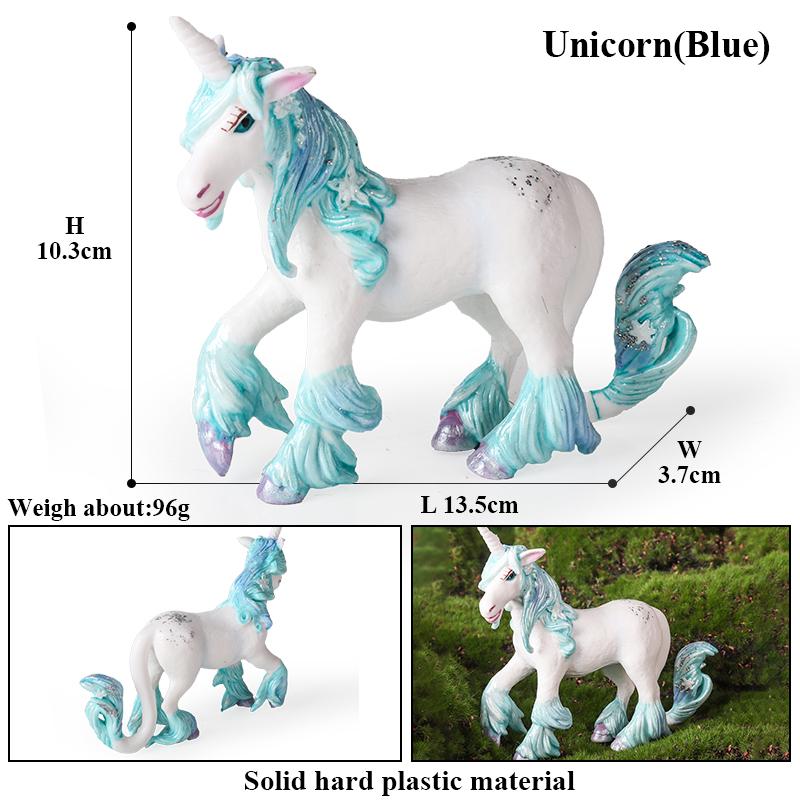 Oenux Mythical Rainbow Pegasus Simulation Animal Figures Model Fairy Tale Fly Horse Action PVC Educational Toys Girl Gift