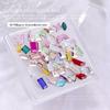 Colorful Crystal Flatback Rhinestones: Heart, Marquise, Octagon & Long Strip Shapes, Approx. 50pcs