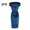 Sumer Evening Dress Off Shoulder Strapless Velvet Skinny Sheath Solid Color Sleeveless Backless Cocktail Party Prom Midi Dress