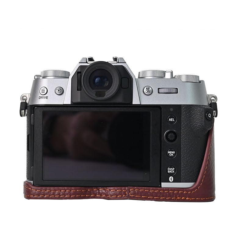 Чехол для камеры SIUTATDSH из серебристой коровьей кожи, подходит для Fujifilm Fuji XT50, чехол-вкладыш для камеры, шокирующий штатив, держатель для аккумулятора X-T50,