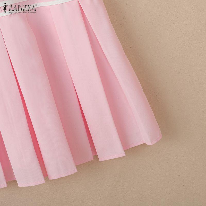 Zanzea Collar Casual Women Doll Summer Short Sleeve Dress