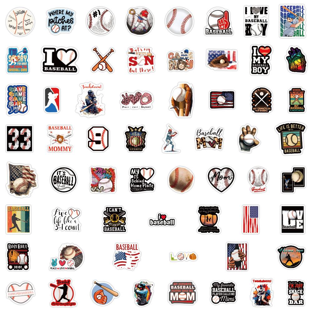 60 New Baseball Sports Graffiti Stickers DIY Decorative Notebook Suitcase Waterproof Stickers