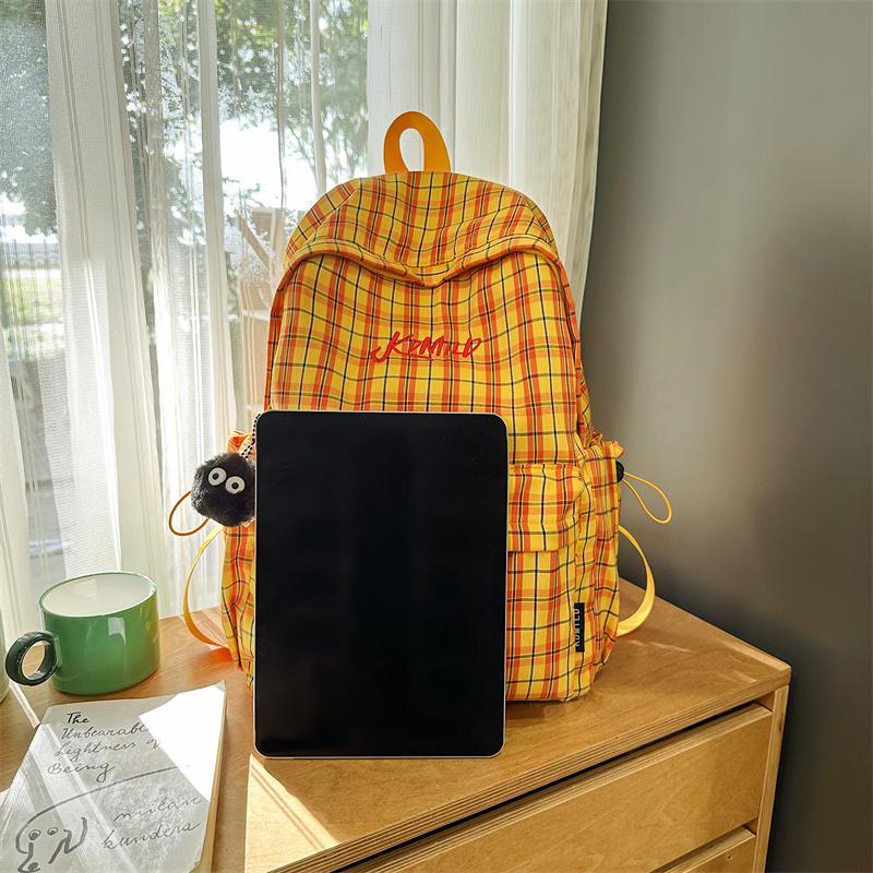 Plaid Print Schoolbag Women's Lightweight Backpack