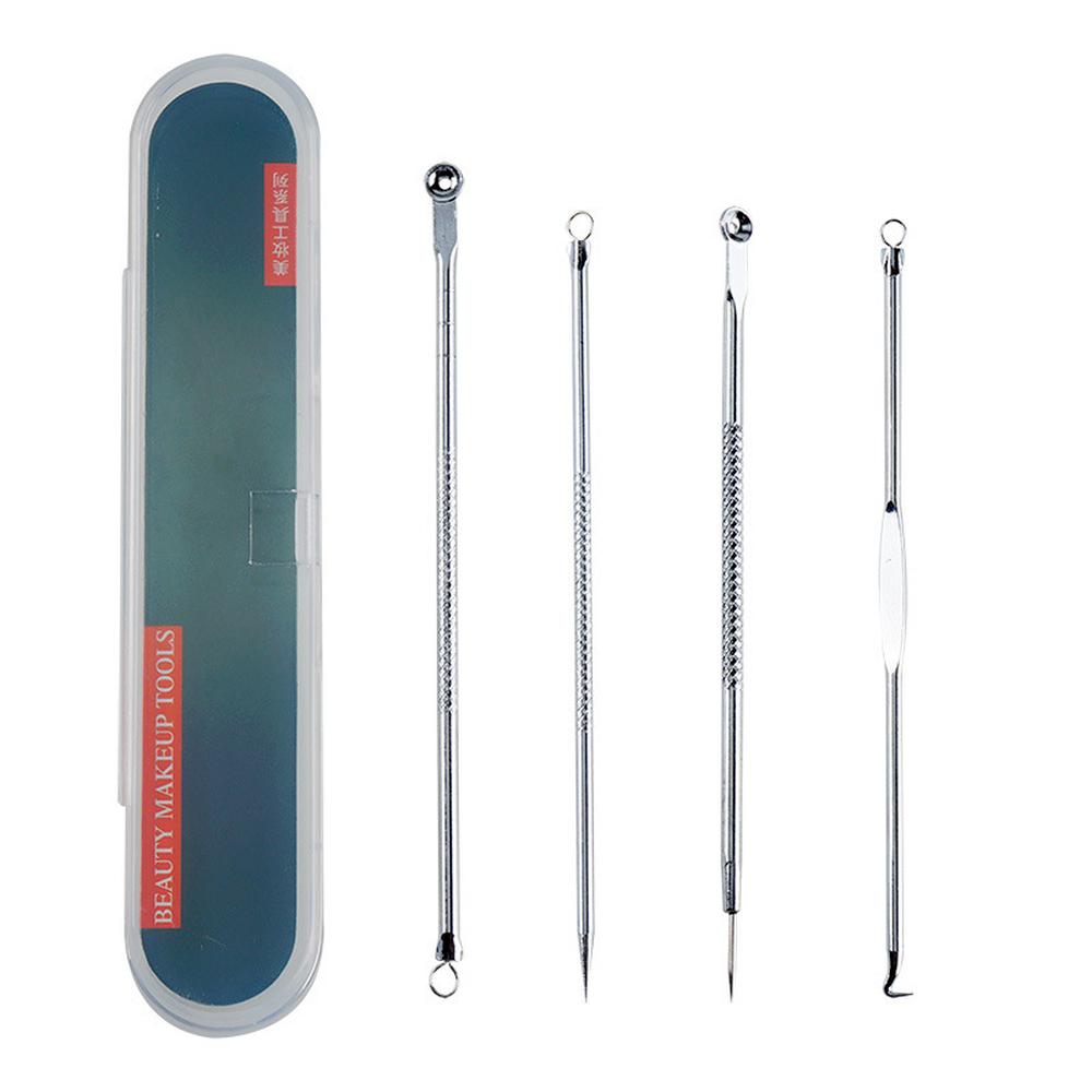 4 шт./компл. игла для удаления прыщей из нержавеющей стали, инструмент для удаления прыщей, черных точек, пятен, уход за кожей лица, средство для очистки пор на лице