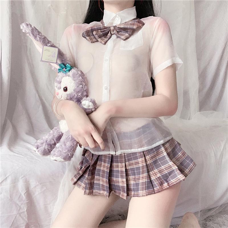 Сексуальное нижнее белье клетчатая короткая юбка рубашка перспектива сексуальная форма старшеклассницы галстук-бабочка плиссированная юбка J наряд искушение