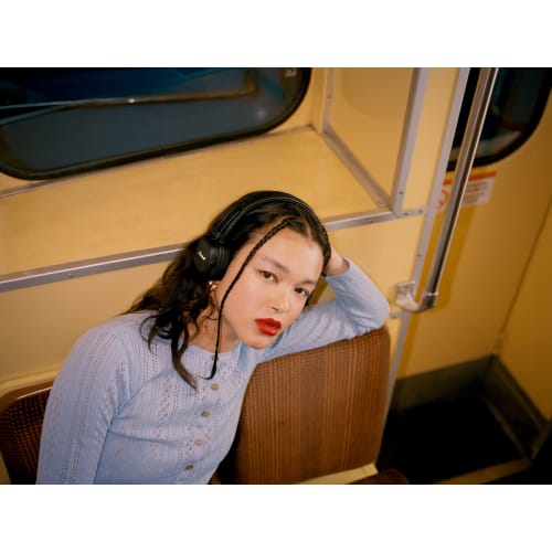 Marshall Major IV Wireless On-Ear Headphones, Black, 80 Hours of Playtime, Qi Charging, and Call Support