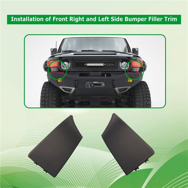 1Pair Car Front Bumper Filler Plate Cover 52513-35100, 52512-35100 For Toyota FJ Cruiser 2007-2014 Fender Corner Trim