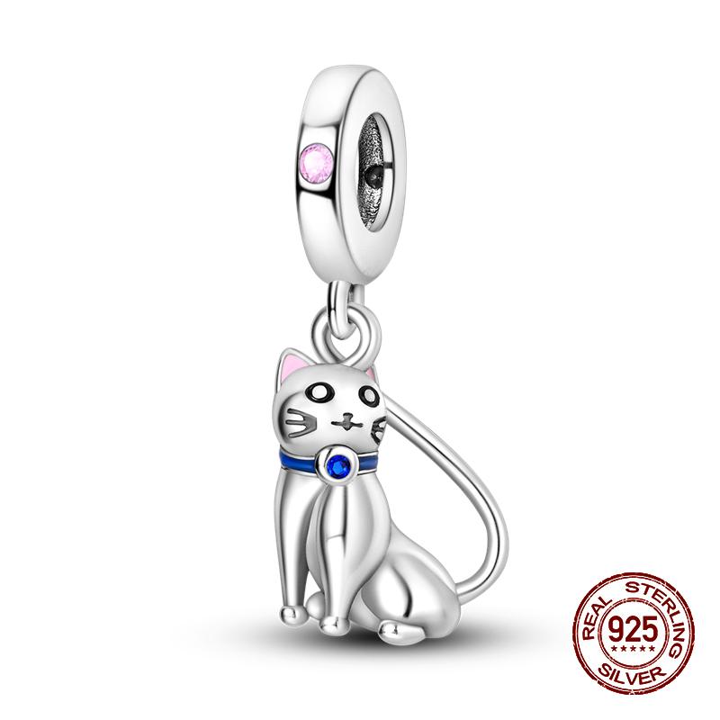 100% стерлингового серебра 925 пробы, лев, собака, слон, светлячок, кошка, дерево жизни, подвески в виде животных, подходят для оригинальных браслетов 925, ювелирные изделия своими руками