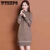 Mid-length Women Sweater Dress Loose Autumn and Winter Thickened Half High Neck Knitted Dress Simple Casual
