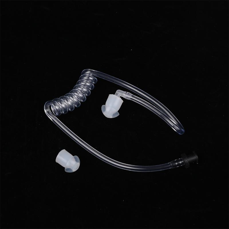 1 Set Replacement Transparent Coil Acoustic Air Tube Earplug With Metal Clip For Two-Way Radio Walkie Talkie Earpiece Headset