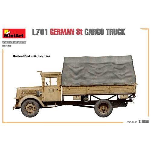 Miniart 1/35 L701 German 3-Ton Cargo Truck Plastic Model MA35450