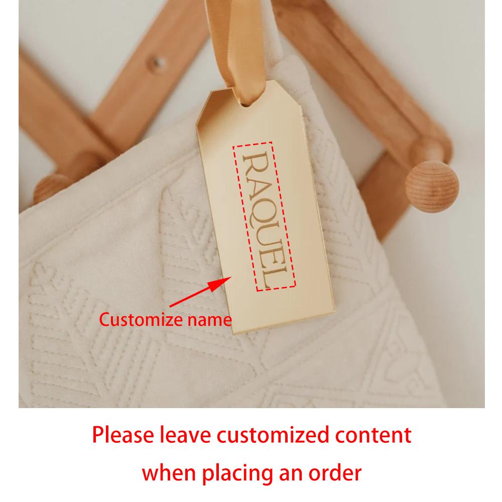 Personalized 3Pcs Acrylic Stocking Tag Christmas Stocking Name Tag Wedding Favor Guest Place Cards Xmas Fireplace Tree Decor