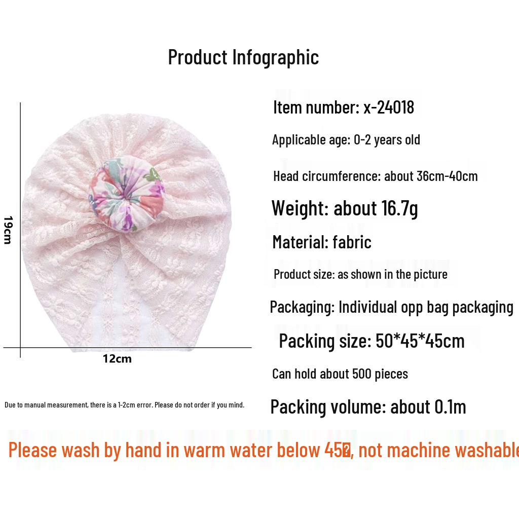 Летняя кружевная шапочка-пончик для малыша: Милый и дышащий пуловер для новорожденных