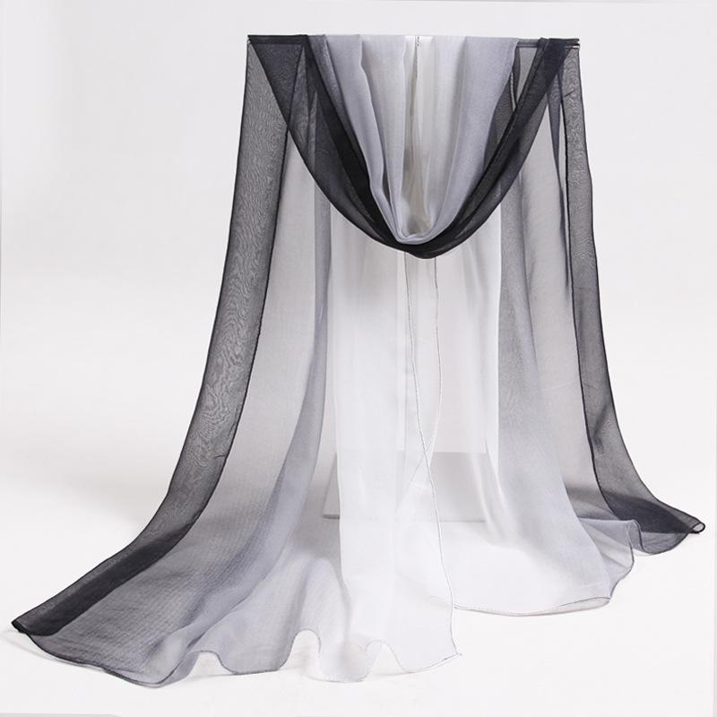 Летний градиентный шарф, длинный шарф, женский пляжный шарф, солнцезащитная шаль, кондиционер