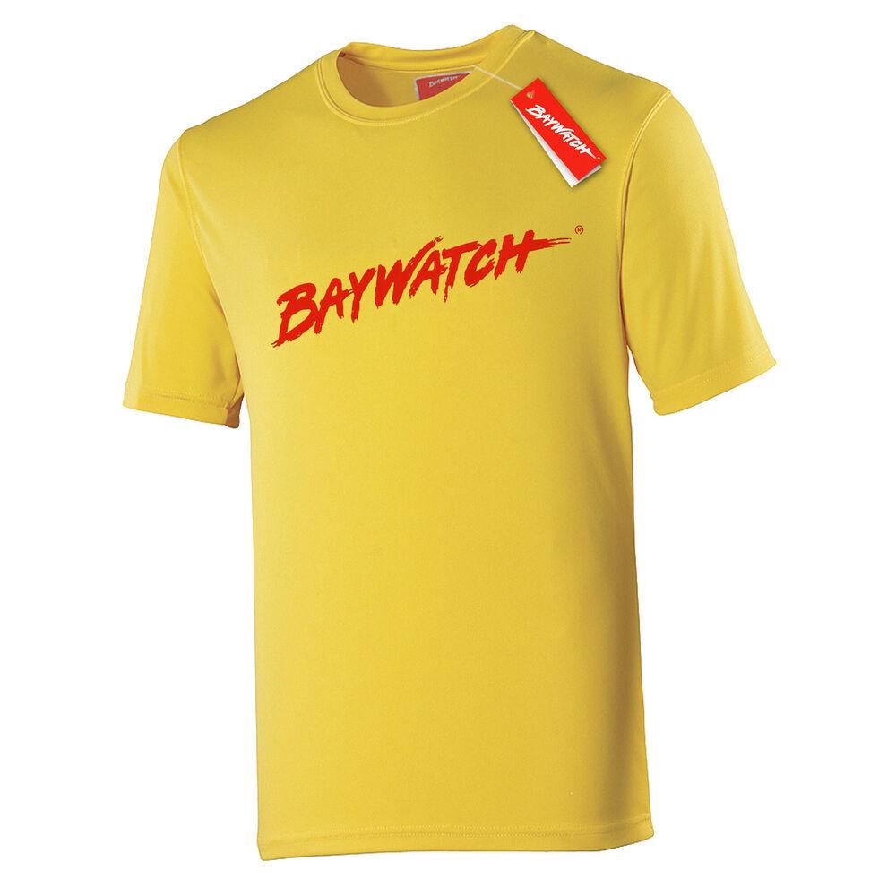 Baywatch Yellow Cooltex Sports Lifeguard Fancy Dress Top Unisex T-Shirt