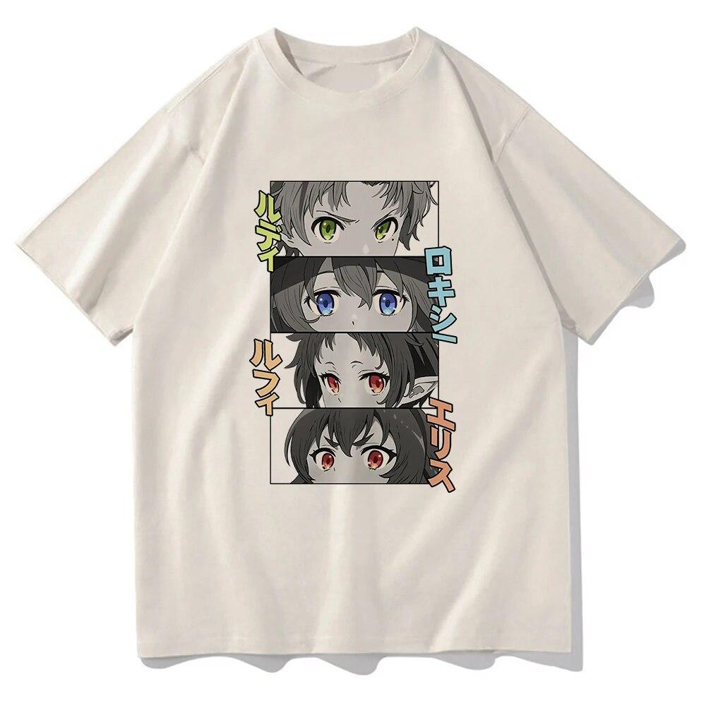 Футболка Mushoku Tensei унисекс Harajuku Graphic Kawaii Rudeus Sylphiette футболка унисекс аниме Unisexga мультфильм повседневные хлопковые футболки унисекс