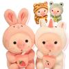 25/30cm Creative Cartoon Milk Tea Pig Plush Doll Tiger Unicorn Rabbit Frog Animal Turn Pig Plush Toy Gift for Boys Girls