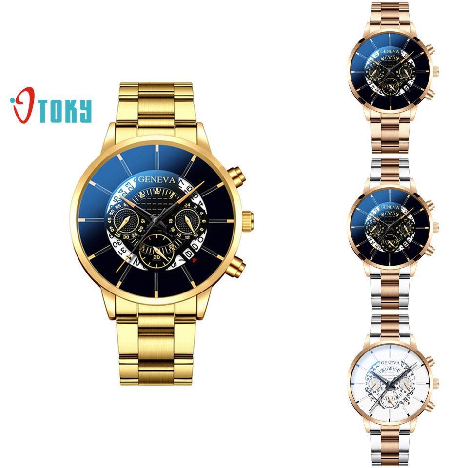 Модный тренд 2020 года Мужские часы Женева Креативный календарь Новинки Часы из сплавной стали