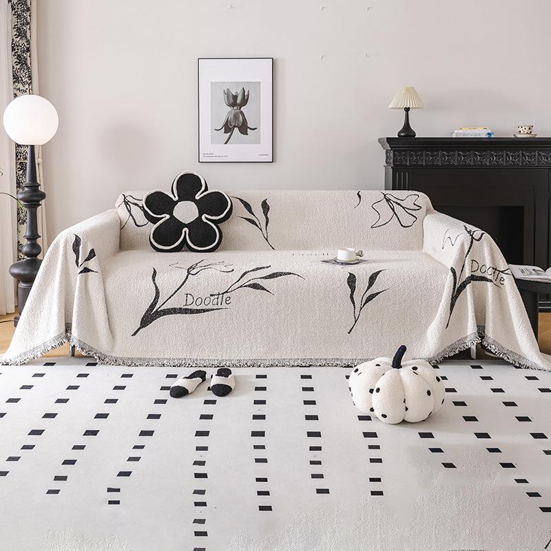 Full Covered Sofa Towel Cover Cloth Four Seasons Universal Dustproof Sofa Cushion One Piece Non-Slip Cushion Sofa Cover