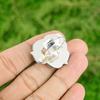 Natural Rainbow Moonstone Statement Flower Adjustable Ring 925 Silver For Women