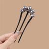 Chinese Style Beaded Three Teeth Hair Comb Elegant Retro Hairpin Daily Hanfu Cheongsam Hair Accessories