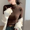 Semi-turtleneck Bottoming Shirt Women's 2025 Autumn and Winter New Tight-fitting Long-sleeved T-shirt Slim-fitting and Thin Foreign-style Top