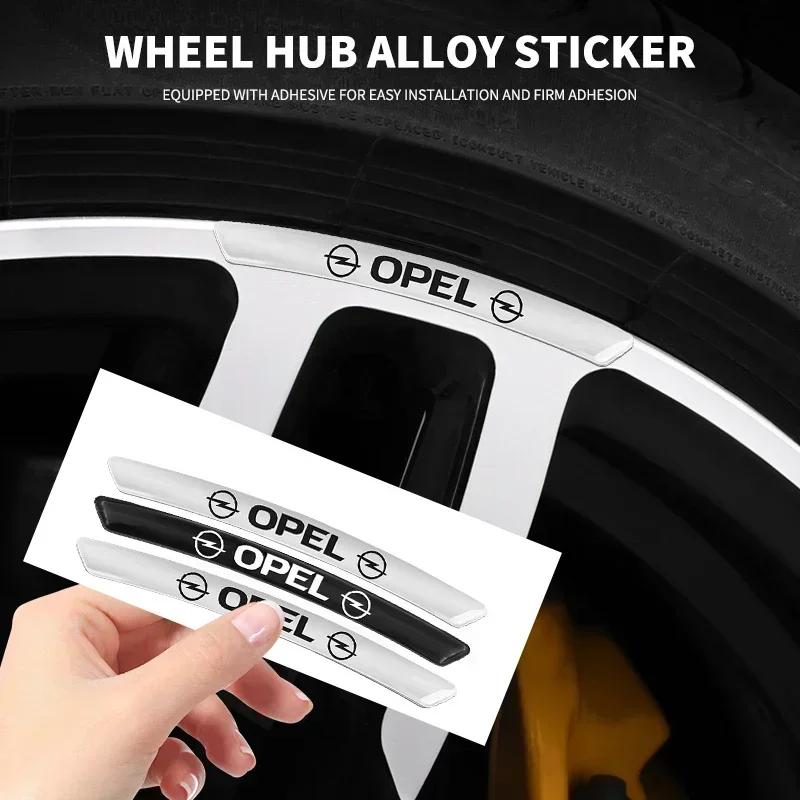 4Pcs Car Wheel Hub Stickers Alloy Metal Decals For Opel Meriva Corsa Astra Vivaro Signum Insignia Mokka Adam Combo Junior NE9