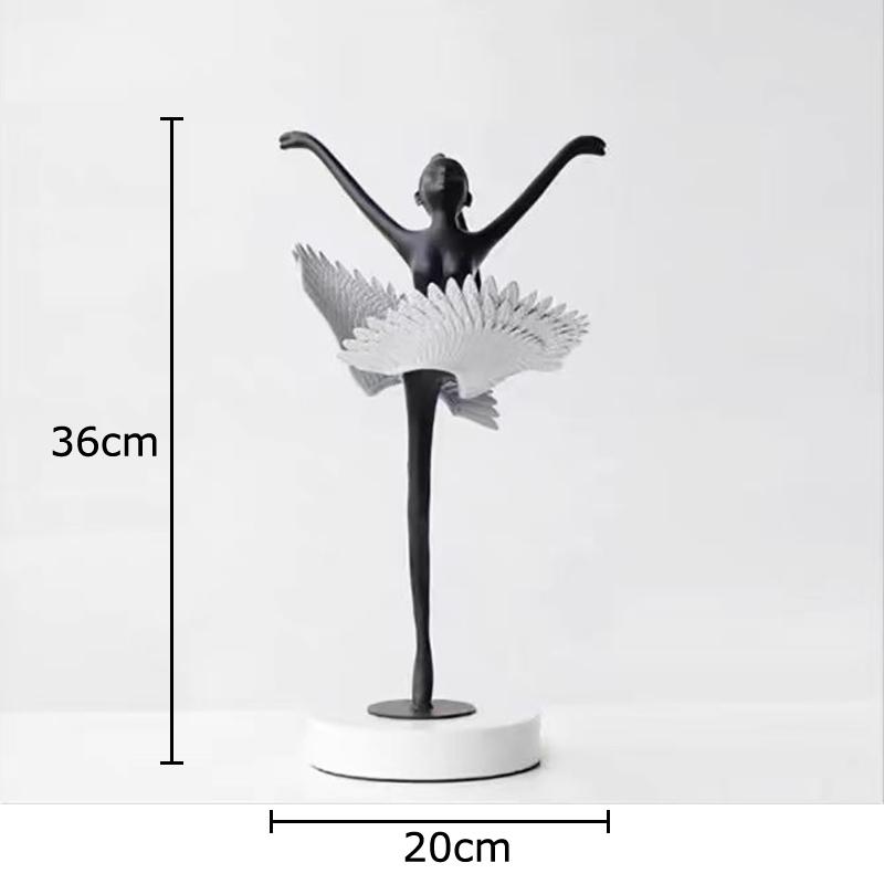 Ballet Angel Figures Sculpture Desk Decoration Ornaments Flying Dancer Abstract Character Metal Statue Room Aesthetic Decor