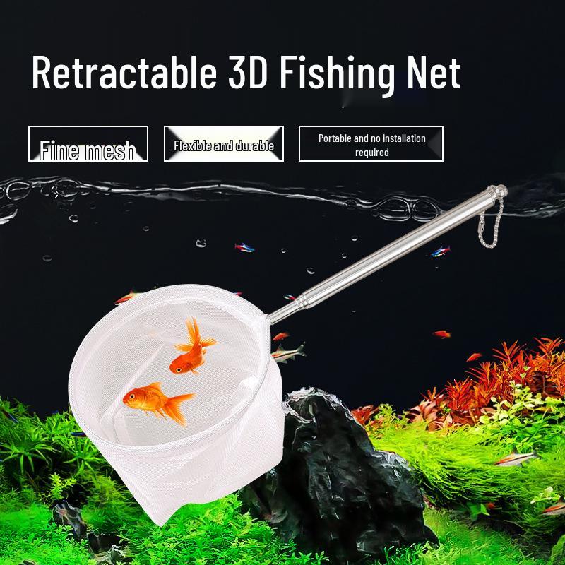 Retractable Stainless Steel Coarse & Fine Mesh Fishing Net - Durable & Flexible Landing Net