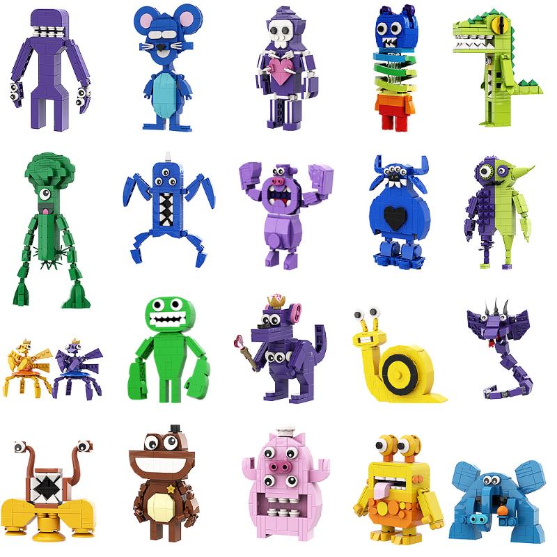 Gobricks Garten Of Banban Bricks Game Green Headed Monster Flamingo MOC Model Building Blocks Children's Educationa Gifts