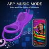 APP Vibration Butterfly Ring Men Penis Ring Wireless Control Testicle Massage Penis Stimulation Dick Ring Sex Toys Semen Lock Ring Red/Purple