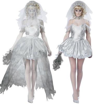 N Zombie Bride Ghost Косплей Костюмы Нежные Мертвые Невесты Платье+Головной Убор Наряды Женщины Фестиваль Вечеринка Хэллоуин