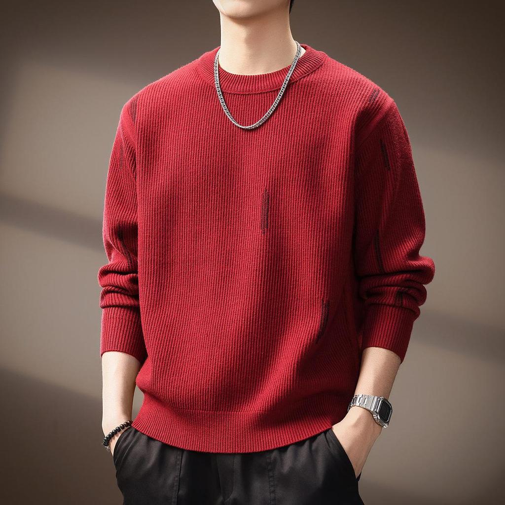 Men's Autumn Luxury Soft Knit Sweater - Versatile, Trendy & Casual Round Neck Hoodie