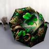 Irish Clover Festival Ornament, Celtic Shamrock Decorative Wall Hanging Umbrella, Cute Umbrella with Cute Design, Portable 3-Fold Compact Umbrella for