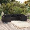 Day and Night - Day and Night 6-piece Garden Sofa Set and Black Synthetic Rattan Cushions