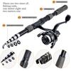 New Portable 1.8m-2.1m Telescopic Fishing Rod Gear Ratio 5.2:1 Reel Fishing Rod Kit Full Tools Spinning Reel Fishing Bait Accessories Bag
