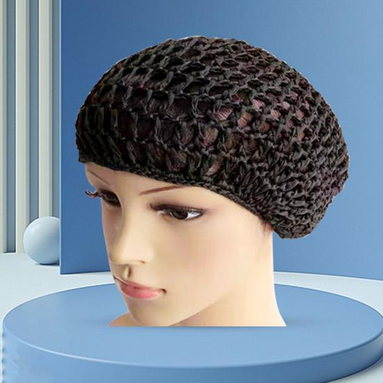 2 шт. Ночной колпак из толстой пряжи, вязаный крючком, эластичный, ажурный, сетчатый, многоцелевой, для сна, повседневной носки, шапочка для волос
