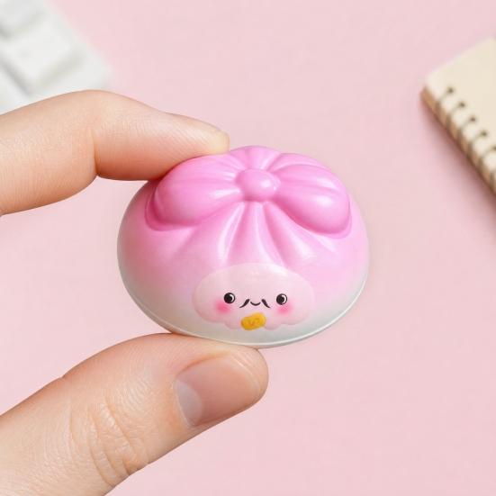 12 шт. Мультяшная игрушка-пищалка в виде пельменя с бантом и коробкой-пароваркой, Сенсорная игрушка-паровая булочка с медленным отскоком, Тесто для снятия стресса, Мячик-антистресс, Игрушка-фиджет