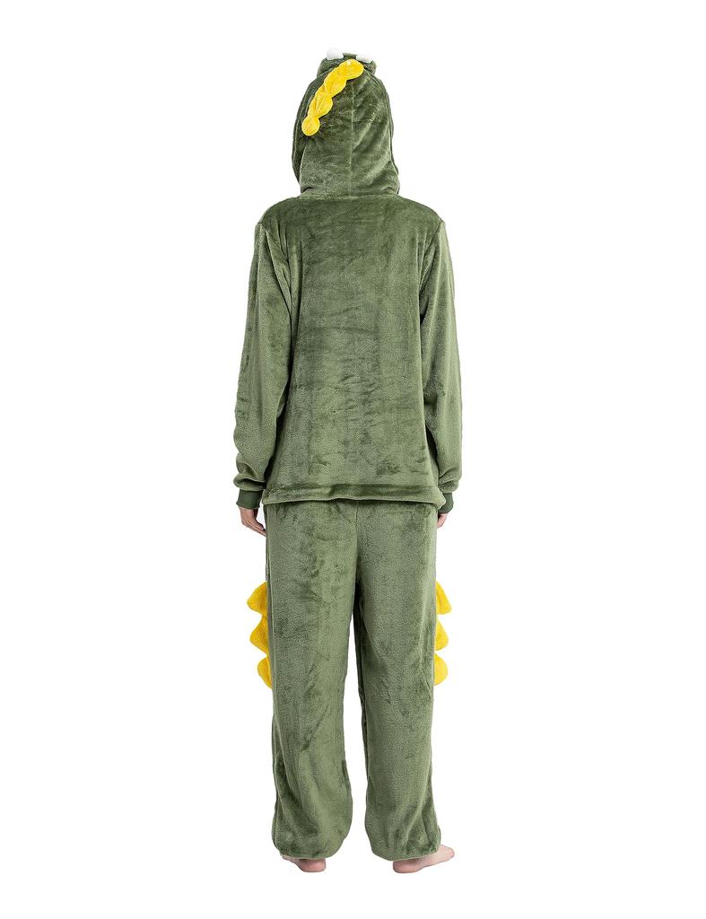 Dorawithme Crocodile Kigurumi Pajamas for Adults, Loungewear, Animal Cosplay Costume, Halloween, Christmas, Unisex (XL)