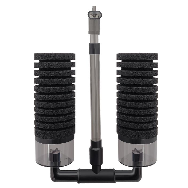 Wall-Mounted Fish Tank Filter with Dual Heads, Biochemical Cotton & Bio-Balls.